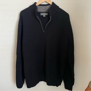 Eddie Bauer Men's Black Quarter Zip Sweater